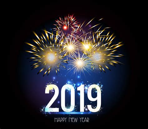 Happy New Year 2019 Creative Luxury Abstract Vector Illustration With