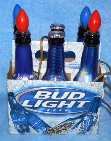 Bud Light 6 Pack Budweiser Beer Bottle Holiday Bulb Light Lamp