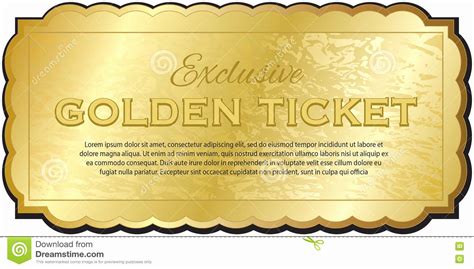 Golden Ticket Editable Template