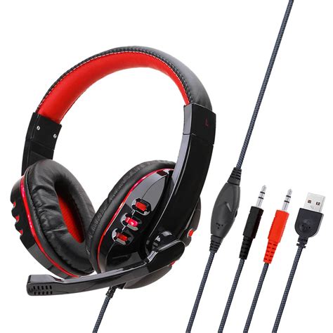 Sy733mv Portable Wired Computer Gaming Headphones Over Ear Game Headset