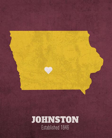 Johnston Iowa City Map Founded 1846 Iowa State University Color Palette