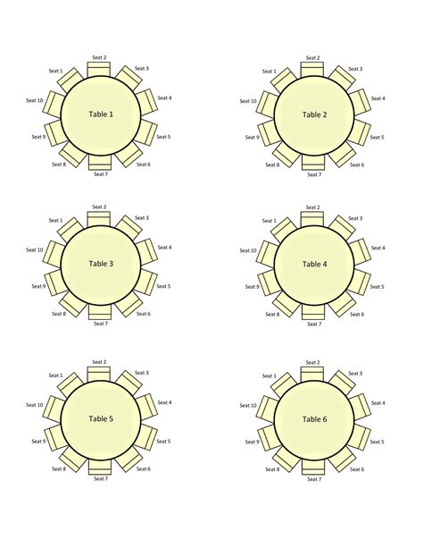 Wedding Seating Chart Template Printable Printable Blank World