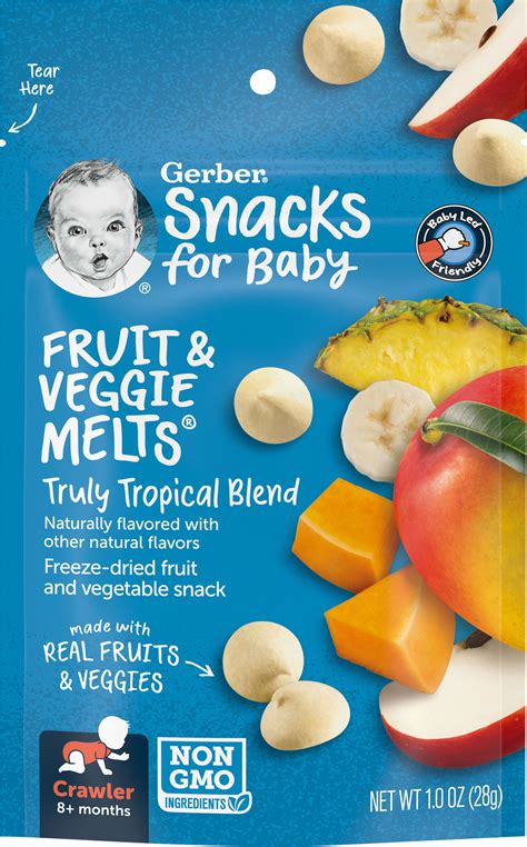 Gerber Snacks For Baby Fruit And Veggie Melts Baby Snack Truly Tropical
