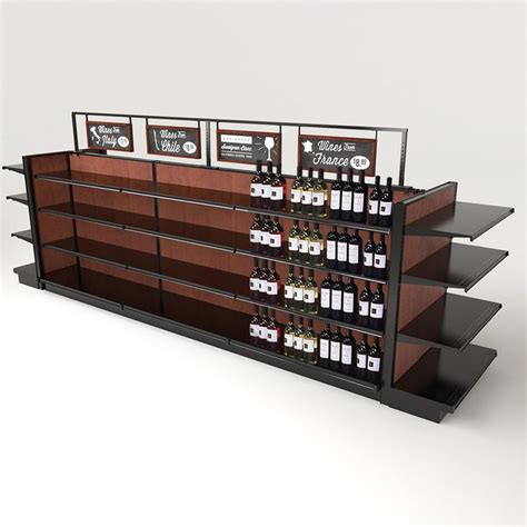 Black Gondola Store Shelving Island Display With 32 Shelves 16ft W 54h