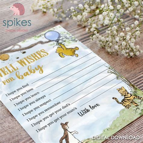 Classic Winnie The Pooh Baby Shower Games Well Wishes For Etsy