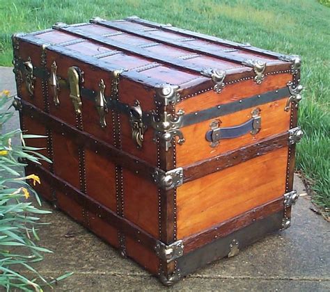 620 Restored Antique Roll Top Steamer Trunk For Sale Available