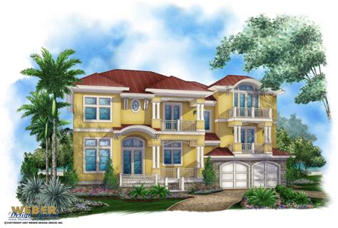These soaring designs often feature parking, storage, and recreational spaces on the first level, the main gathering rooms above, and bedrooms on the top for the best views. Beach House Plan: 3 Story Tropical Caribbean Beach Home ...