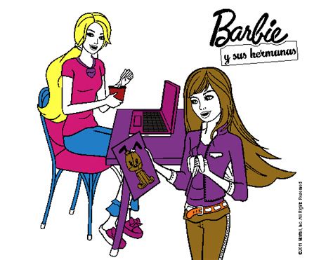 Dibujo De Barbie Y Su Hermana Merendando Pintado Por En Dibujos Net El The Best Porn Website