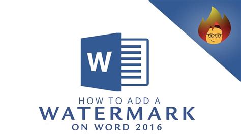 How To Add A Watermark On Word Microsoft Word 2016 Youtube