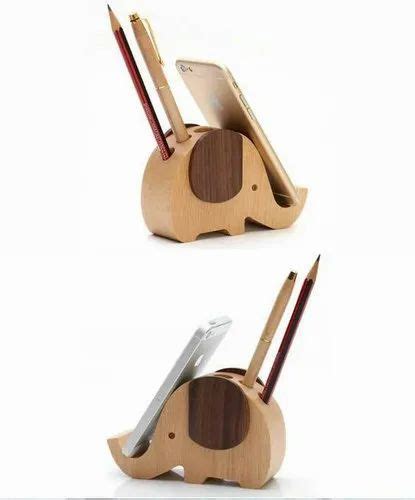 Wooden Elephant Pen And Mobile Stand At Rs 180piece Wooden Cell Phone