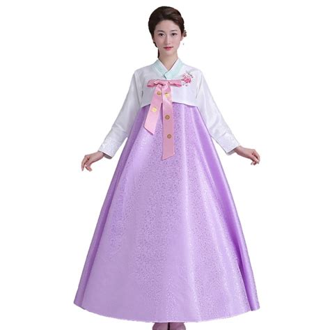 New Womens Korean Traditional Costume Long Sleeve Hanbok Dress