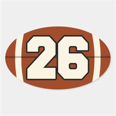 Number 26 Football Sticker Zazzle