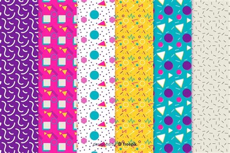 Free Vector Abstract Memphis Style Pattern