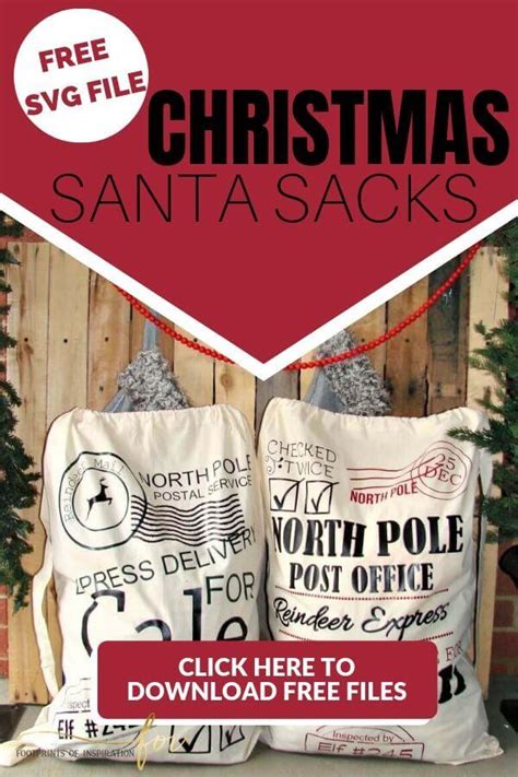 Download FREE SANTA SACK SVG CUT FILE - Footprints of Inspiration