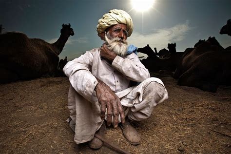 The Old Man And The Desert Wide Angle Portrait India Photography