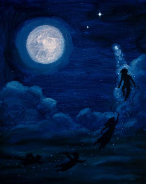 Peter Pan Painting Second Star To The Right Peter Pan Art Etsy Uk