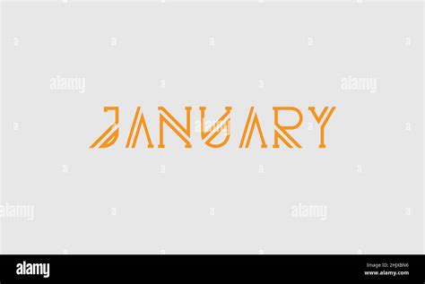 Month January In Letters Initial Vector Design Premium Icon Logo