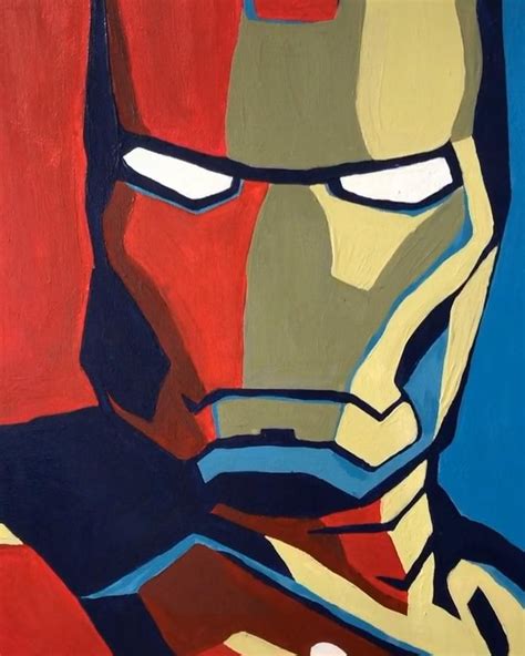 Painting Iron Man 🥰 Video Iron Man Painting Avengers Canvas
