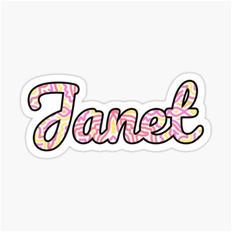 Janet Handwritten Name Sticker For Sale By Inknames Redbubble