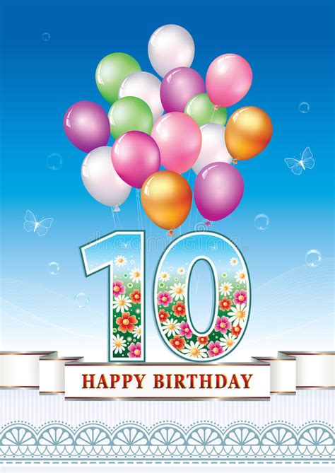 You have completed 10 years of your life. Happy birthday 10 years stock vector. Illustration of ...