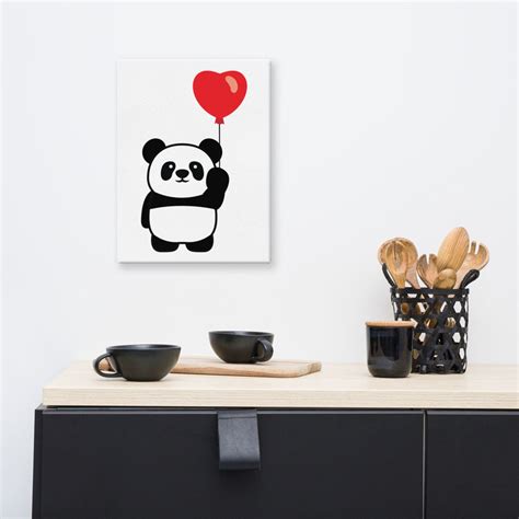 Panda Canvas Panda Art Cute Panda Canvas Cute Panda Art Etsy