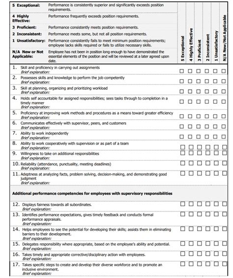 Employee Performance Review Template Word Free