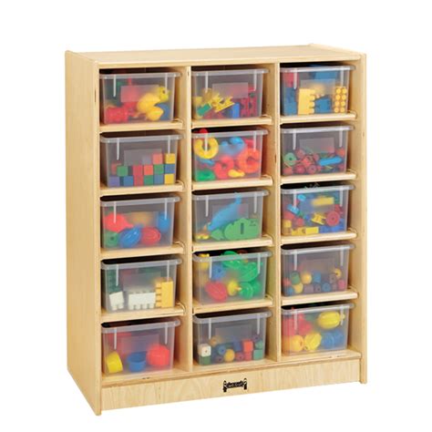 Mobile Cubby Storage Unit 15 Compartments W Clear Trays Schools In