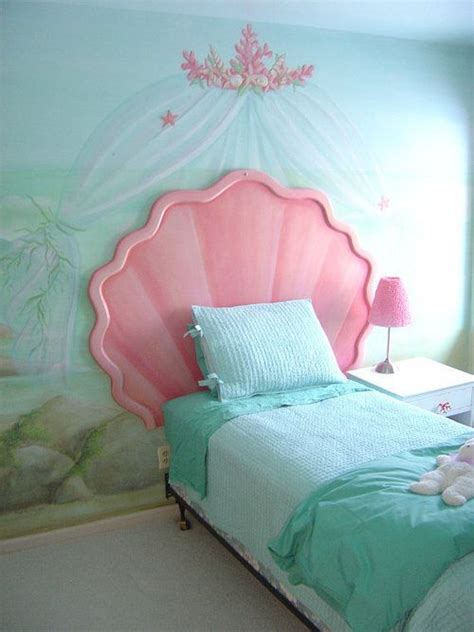 under the sea seashell bed frame habitación de la sirenita decoración de habitación de sirena