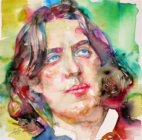 Oscar Wilde Watercolor Portrait27 Painting By Fabrizio Cassetta Pixels