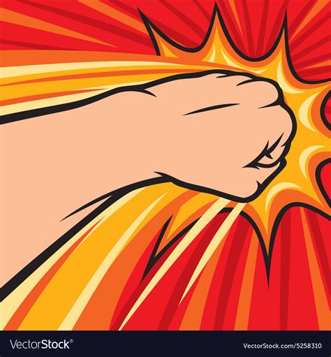 Punching Hand Cartoon Royalty Free Vector Image
