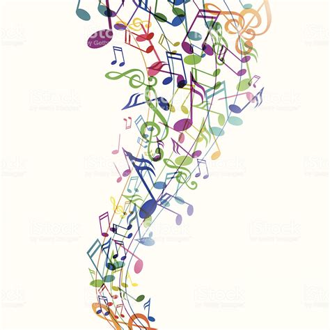 Vector Background With Colorful Music Notes Stock