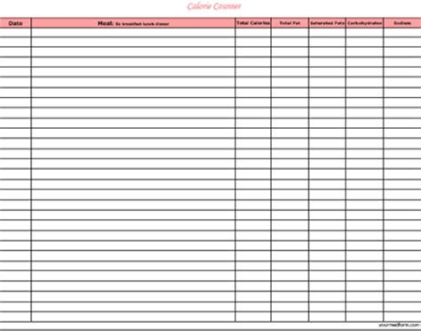 Calorie counter chart free printable. 7 Best Images of Daily Calorie Log Printable - Daily ...