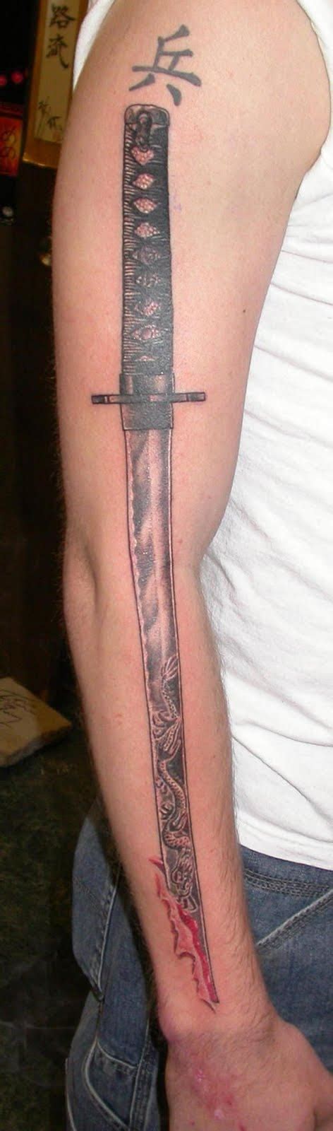 Katana Tattoo Because There Are Not Many Examples To Choose From But You Get The Idea Right