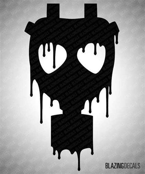 Dripping Vintage Gas Mask Vinyl Decal For Laptop By Blazingdecals Gas