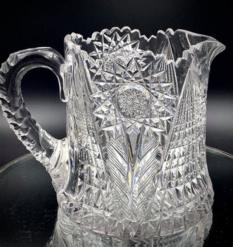 Signed Libbey American Brilliant Cut Glass Pitcher And Tumblers Pattern Is 47 Collectors Weekly