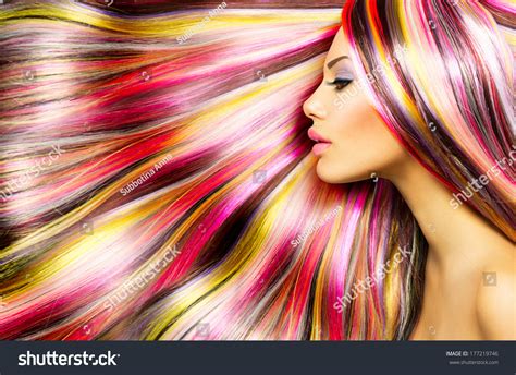 Download hair colorful stock photos. Beauty Fashion Model Girl With Colorful Dyed Hair ...