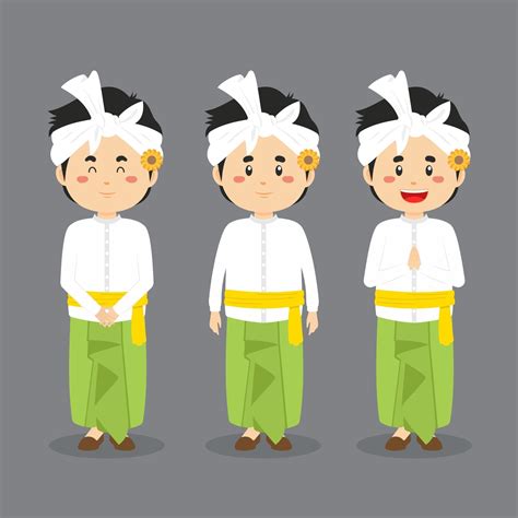 Bali Indonesian Character With Various Expression 2871047 Vector Art At