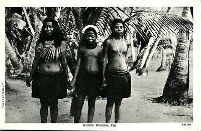 Vtg Postcard Native Women Fiji Topless Unposted Ebay