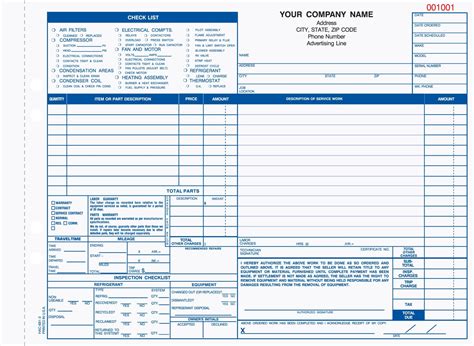The template features multiple text boxes and tables of varied sizes and a beautiful colorful illustration in one corner with your company name at the top in bold , the invoice template for hvac work consists of separate text boxes or tables in red and pink to include. 3 Part Home Heating and Air Conditioning Work Order ...