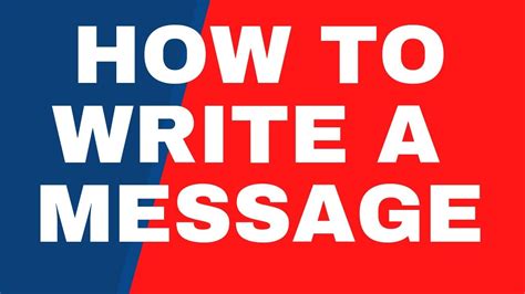 Message Writing Message Writing For Classes 7 And 8 How To Write A