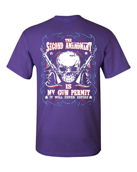 2nd Amendment Is My Gun Permit T Shirt Gun Rights Tee Shirt Ebay