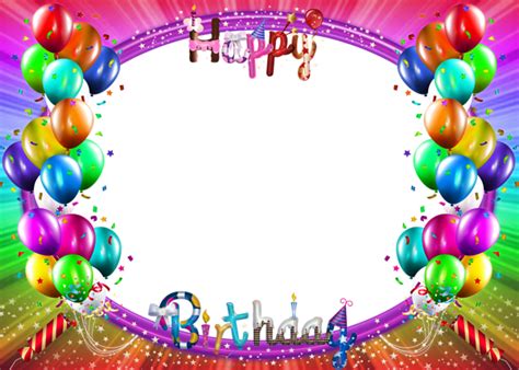 Happy Birthday Colorful PNG Frame | Happy birthday frame, Birthday photo frame, Birthday frames