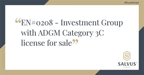 En0208 Investment Group With Adgm Category 3c License For Sale