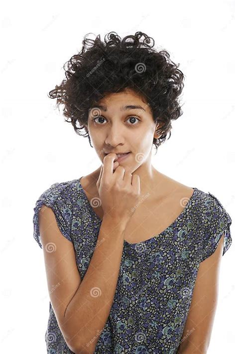 Portrait Of Confused And Uncertain Hispanic Girl Stock Image Image Of