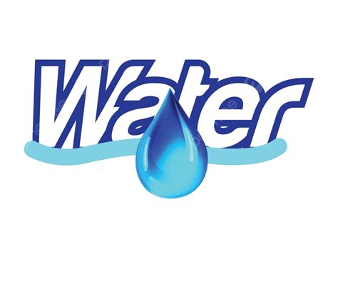 Water Logo With Drop Falling Conservation Bright Vector Falling