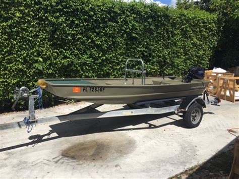 Suitable for boat size 14 to 16 ft features marine grade polyester 600d canopy coated pu light weight aluminum & portable design. Jon Boat 14ft 2016 with 15hp 4 stroke for sale in Miami ...