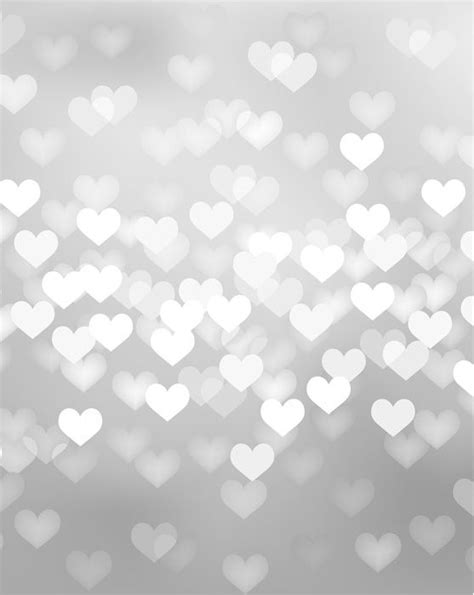 Silver Heart Bokeh Printed Backdrop Backdrop Express Heart
