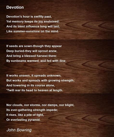 Devotion Poem By John Bowring Poem Hunter