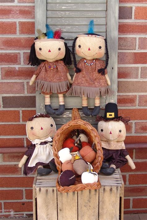 Primitive Pilgrims And Native Americans Thanksgiving Pattern Etsy
