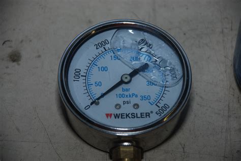 6455 0002 Of Weksler 5000 Psi Pressure Gauge 350 Bar 100xkpa 6455